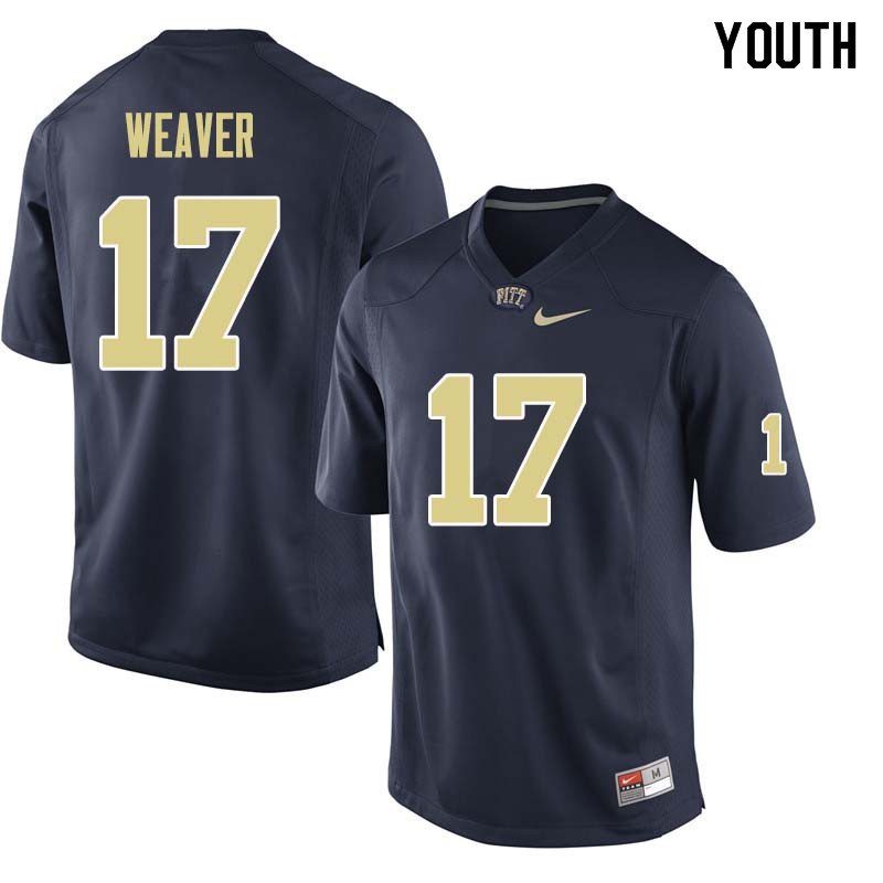 Youth #17 Rashad Weaver Pittsburgh Panthers College Football Jerseys Sale-Navy